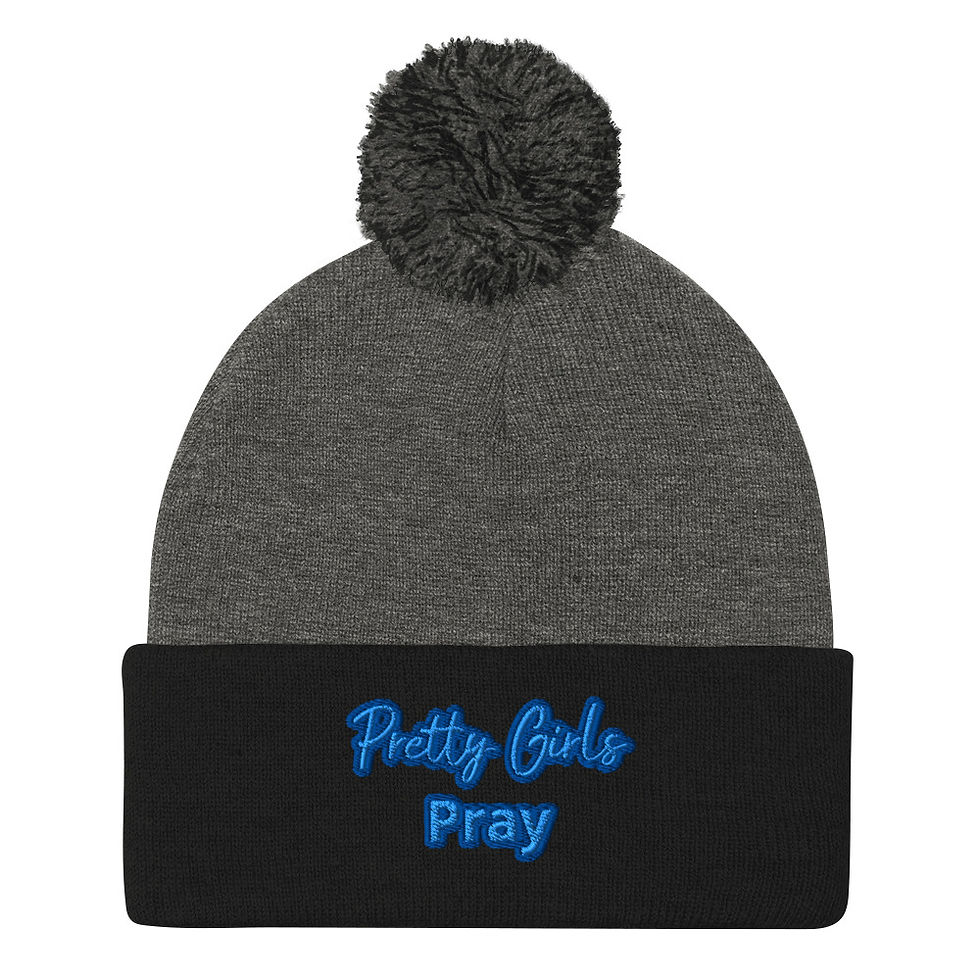 Thumbnail: Pretty Girls Play (Blue) Pom-Pom Beanie copy