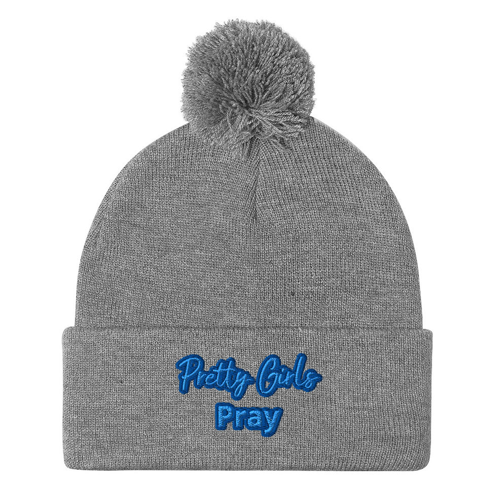 Thumbnail: Pretty Girls Play (Blue) Pom-Pom Beanie copy