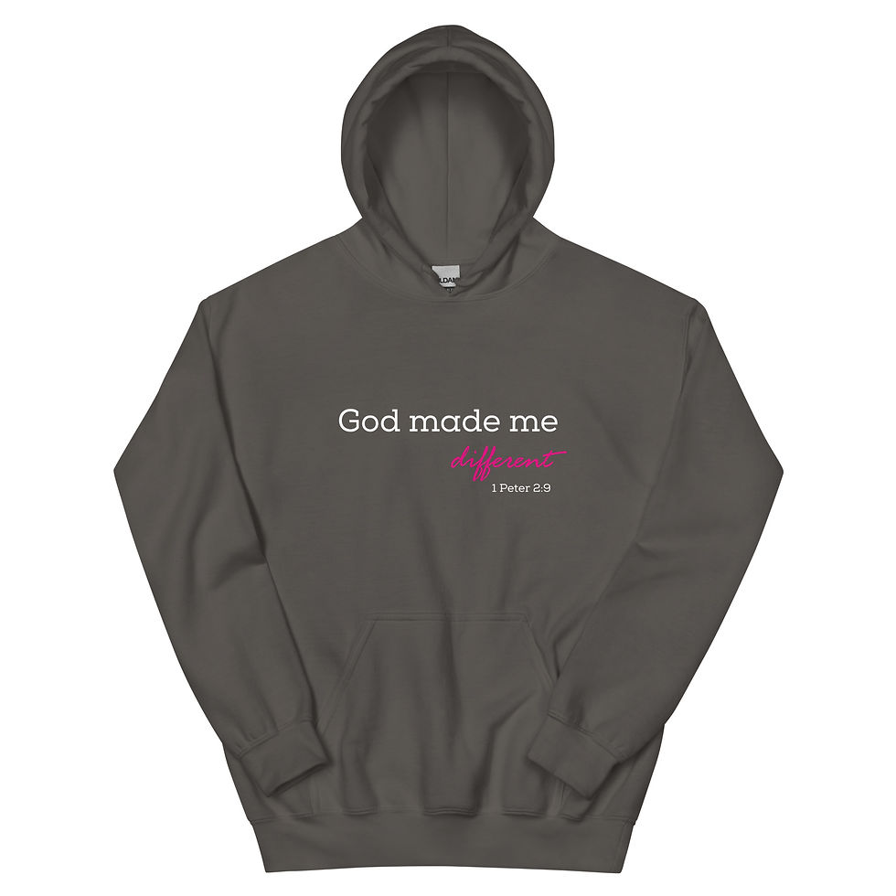 Thumbnail: God Made Me Different (Pink) Unisex Hoodie