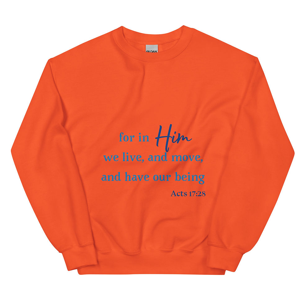 Thumbnail: For In Him We Live (Blue) Unisex Sweatshirt