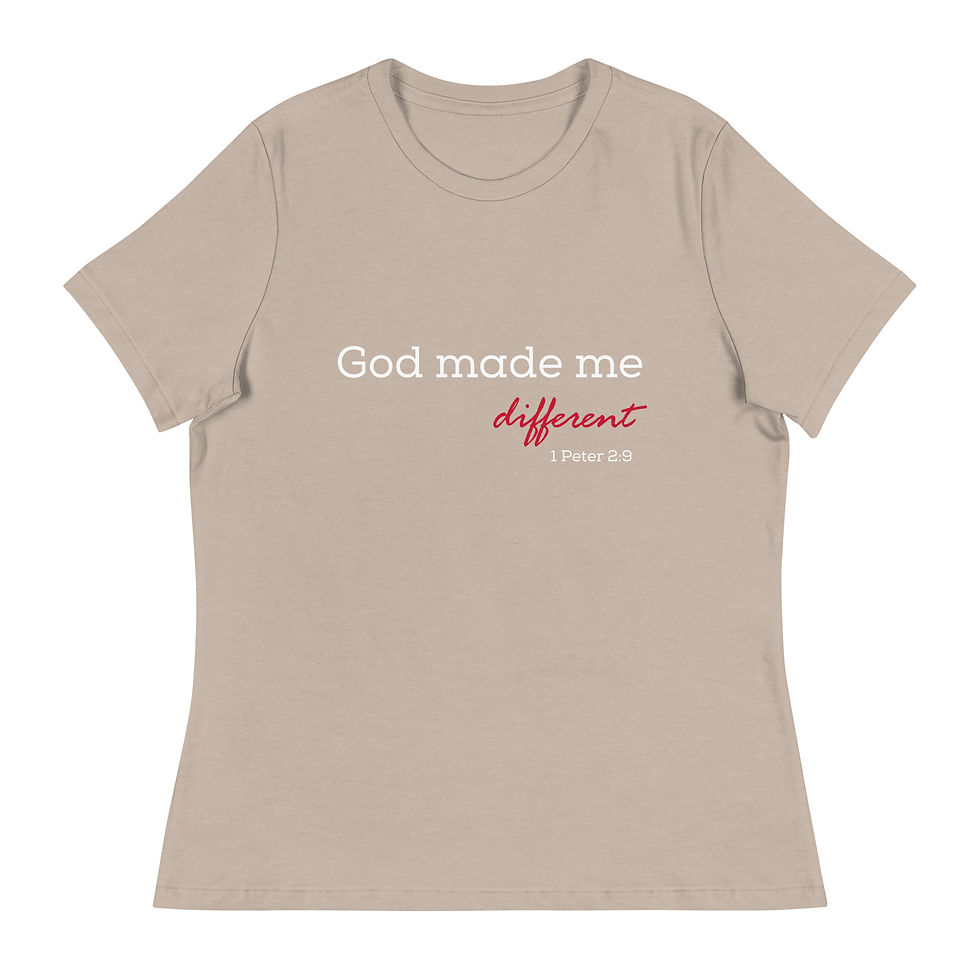 Thumbnail: God Made Me Different (Red) Relaxed T-Shirt copy