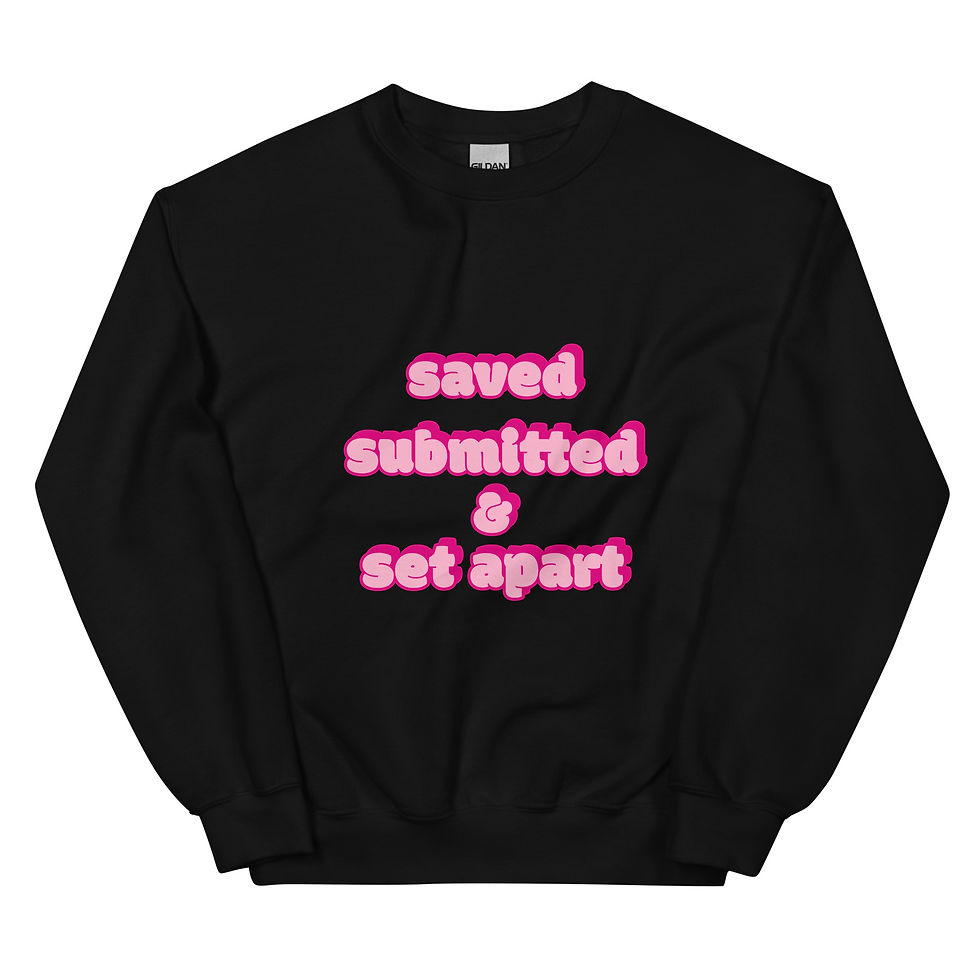 Thumbnail: Saved, Submitted, and Set Apart (Pink) Unisex Sweatshirt