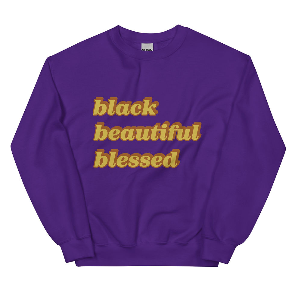 Thumbnail: Black Beautiful Blessed Unisex Sweatshirt