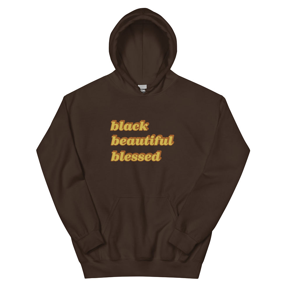 Thumbnail: Black Beautiful Blessed Unisex Hoodie