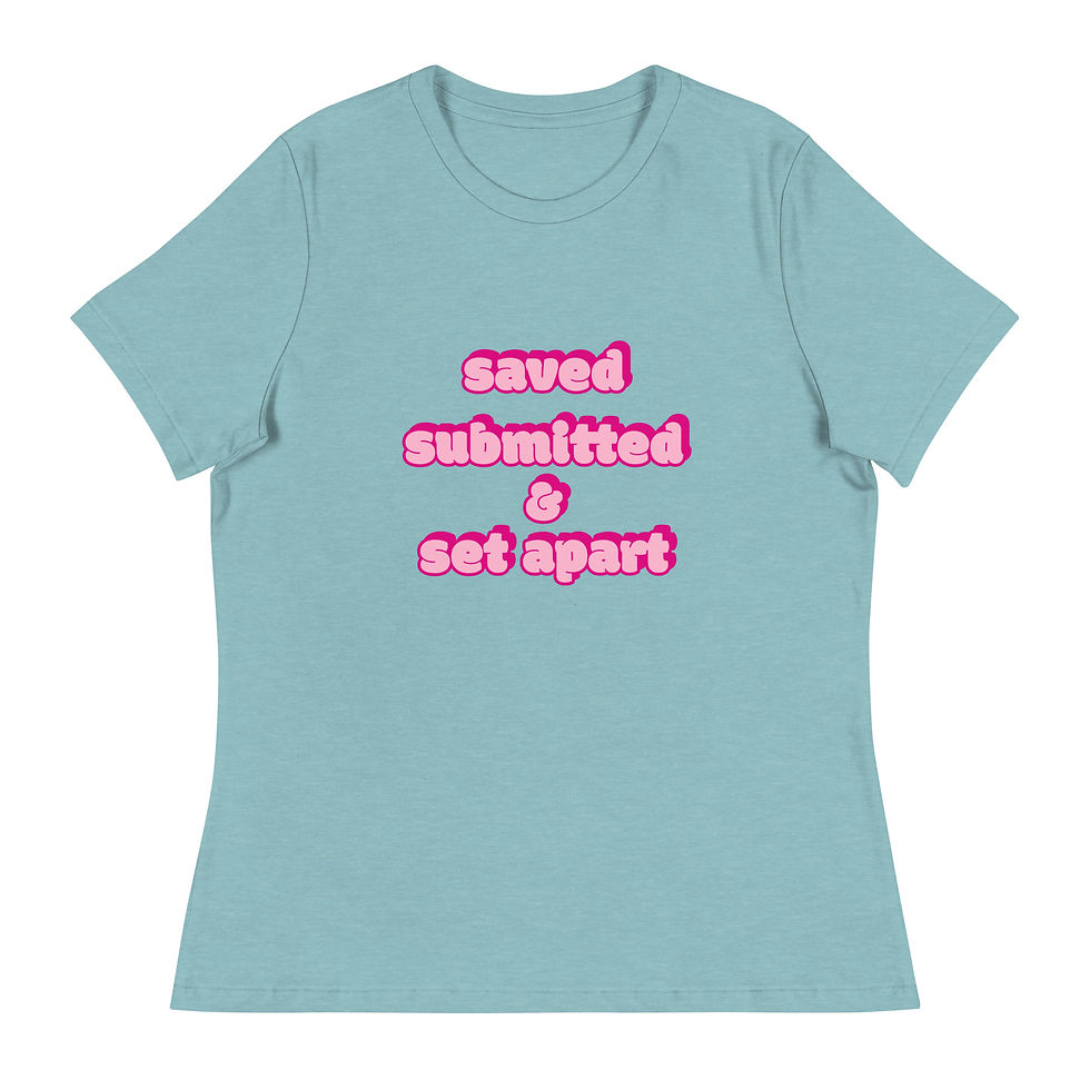 Thumbnail: Saved, Submitted, Set Apart (Pink) Relaxed T-Shirt copy