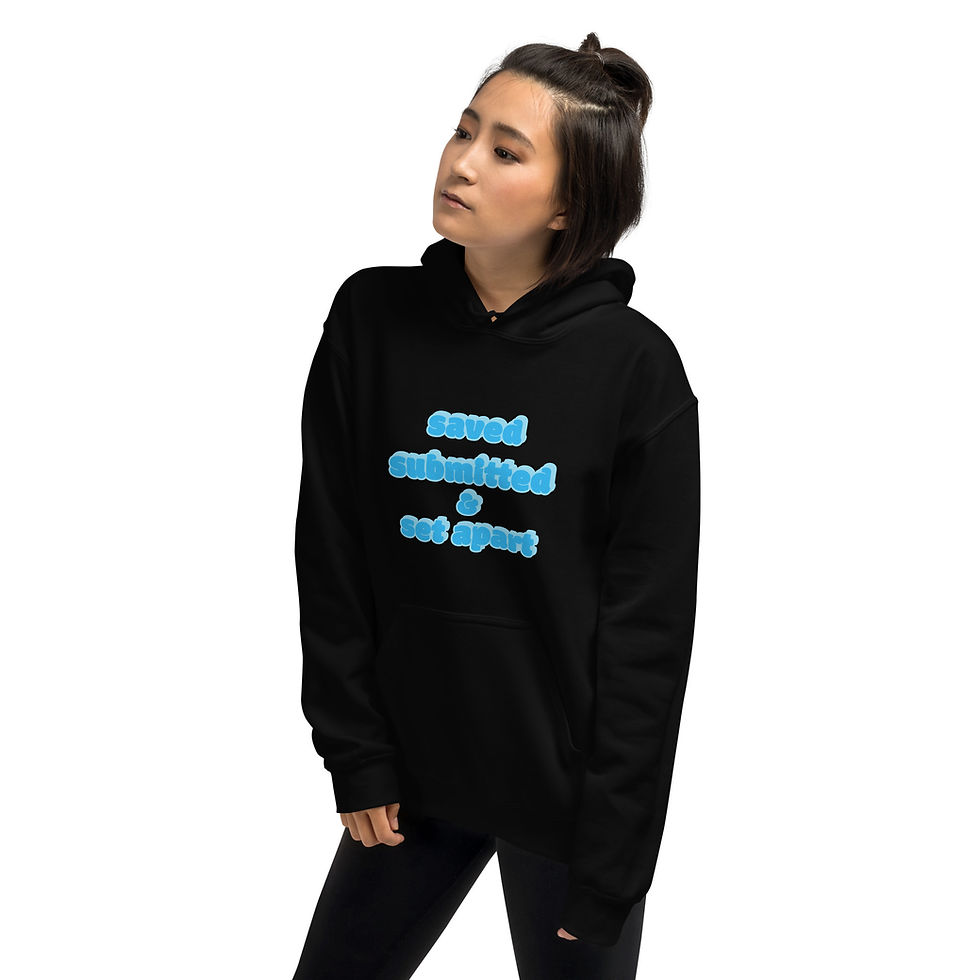 Thumbnail: Saved, Submitted, and Set Apart (Blue) Unisex Hoodie