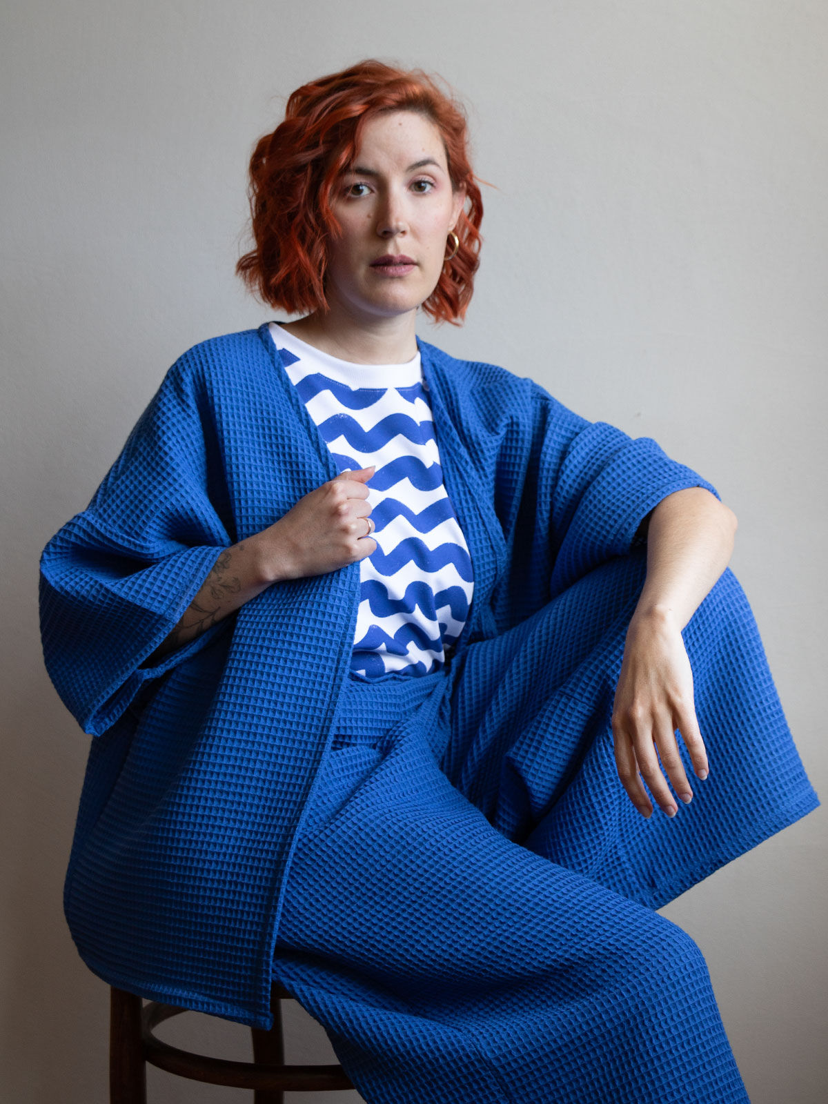 Ecostories Kimono Waffel royal