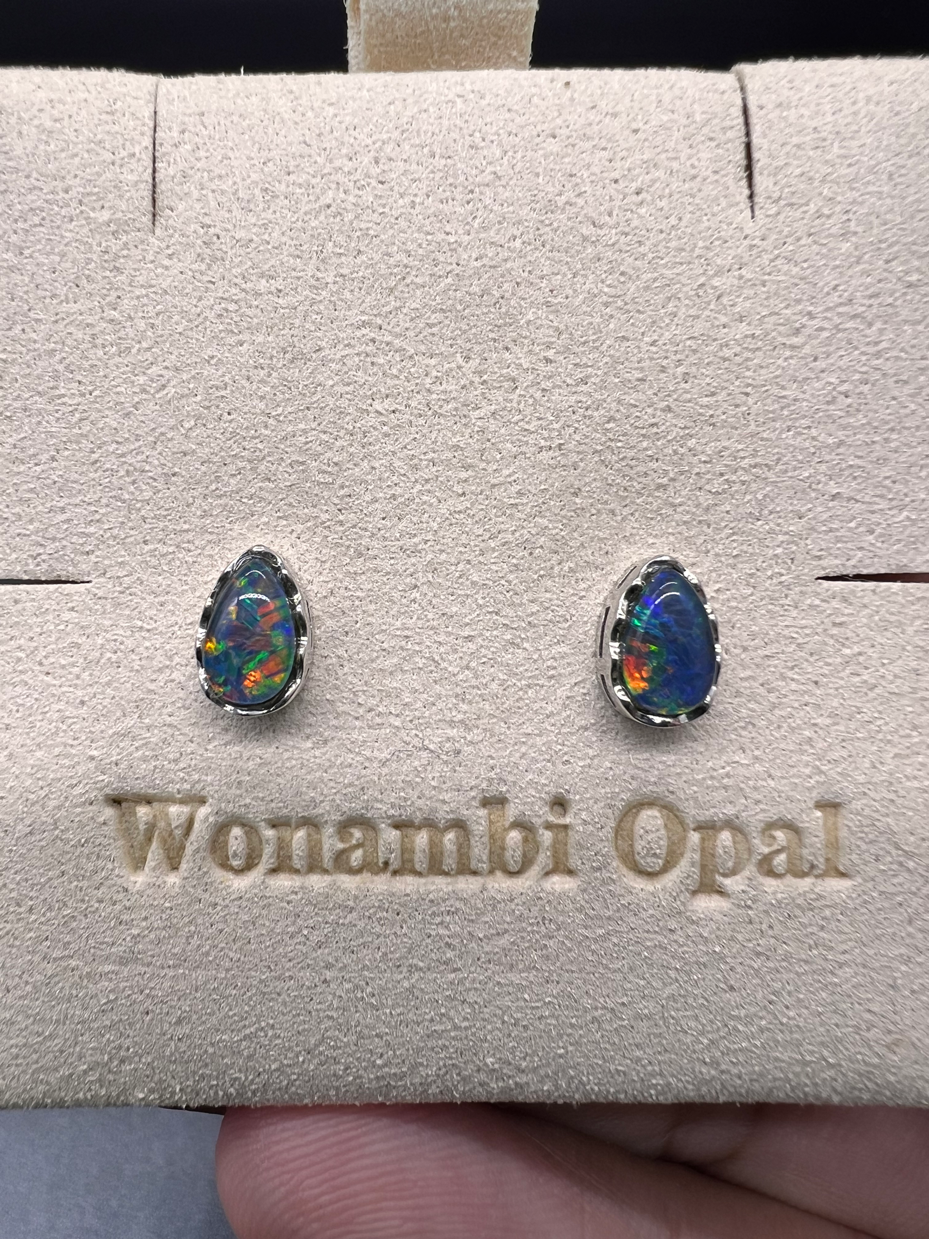 Triplet stud sterling silver earrings