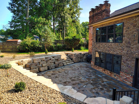 Mersa Landscape Design, residential landscape design, patios, walkways, natural stone hardscapes, retaining walls, ponds, waterfalls, new lawns, outdoor structures, outdoor kitchens, fireplaces & fire pits