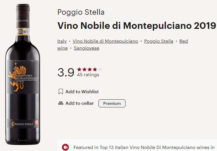 Poggio Stella 2019 Vino Nobile di Montepulciano