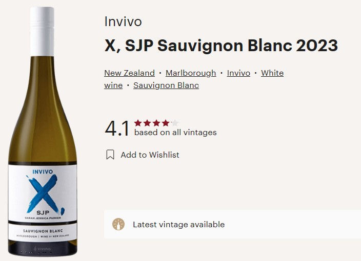 Invivo X by Sarah Jessica Parker 2023 Sauvignon Blanc