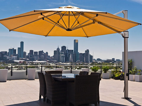 coral color patio umbrella Coral Lotus Round Crank & Tilt Steel Patio Umbrella, 7.5'