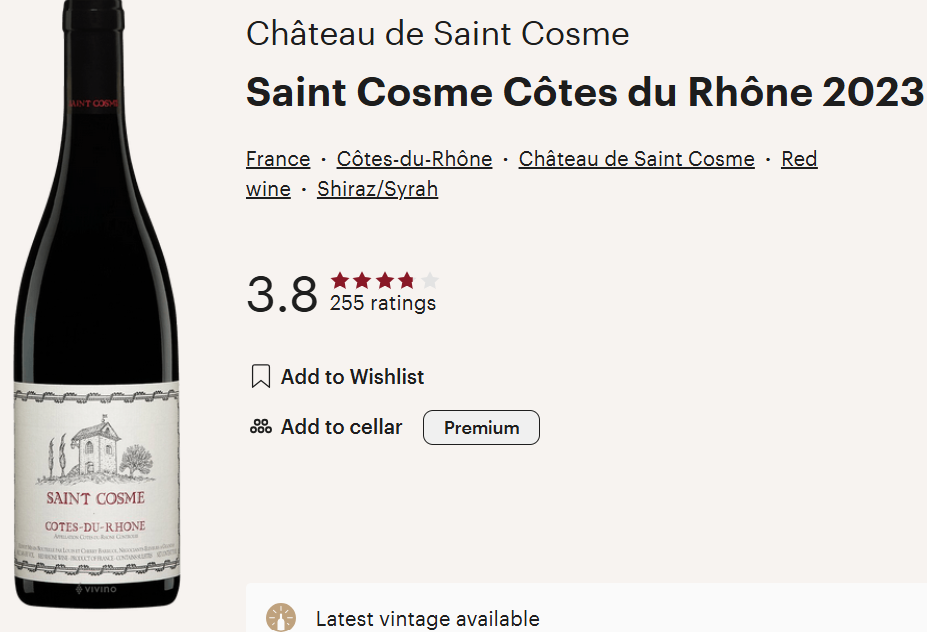 St. Cosme 2023 Côtes du Rhône