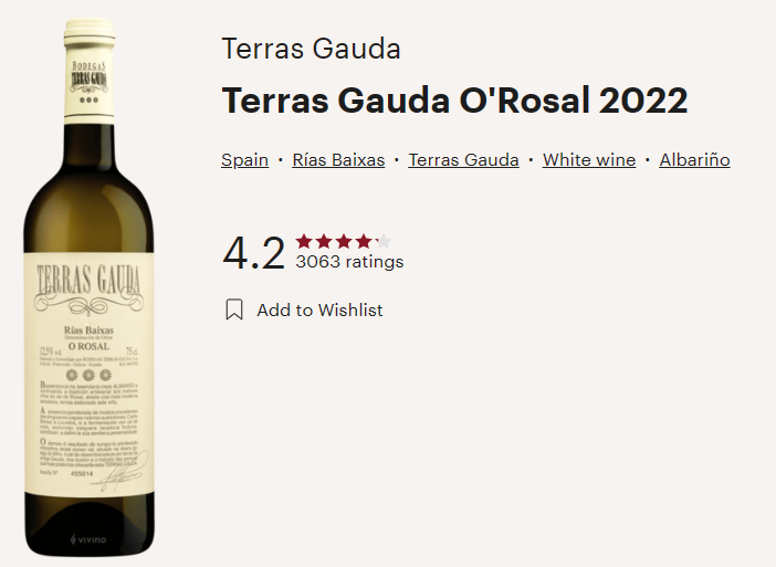Terras Gauda 2022 O Rosal White