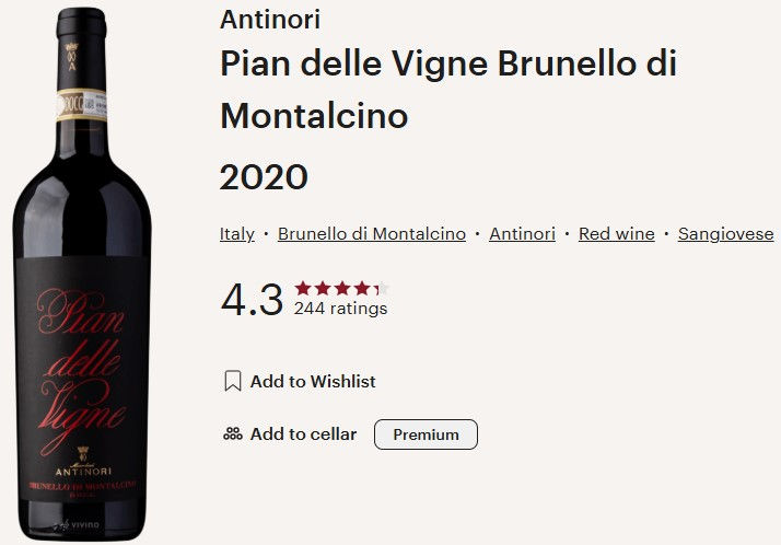 Antinori 2020 Pian delle Vigne Brunello di Montalcino