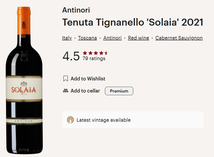 Antinori 2021 Solaia