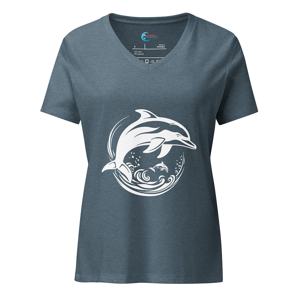 Thumbnail: Dolphin Wave Women’s relaxed v-neck t-shirt
