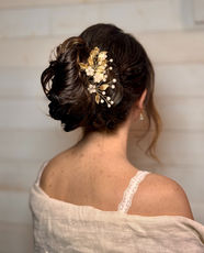 Textured Bridal updo by New Jersey on location bridal hairstylist NKB Bridal Hair &Styling Co NJ