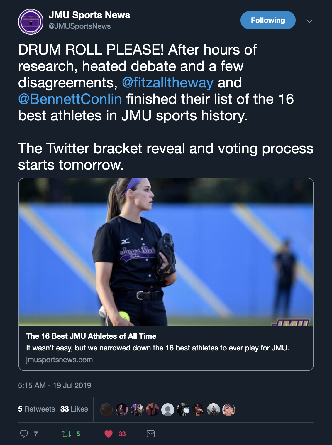 Best JMU Athlete