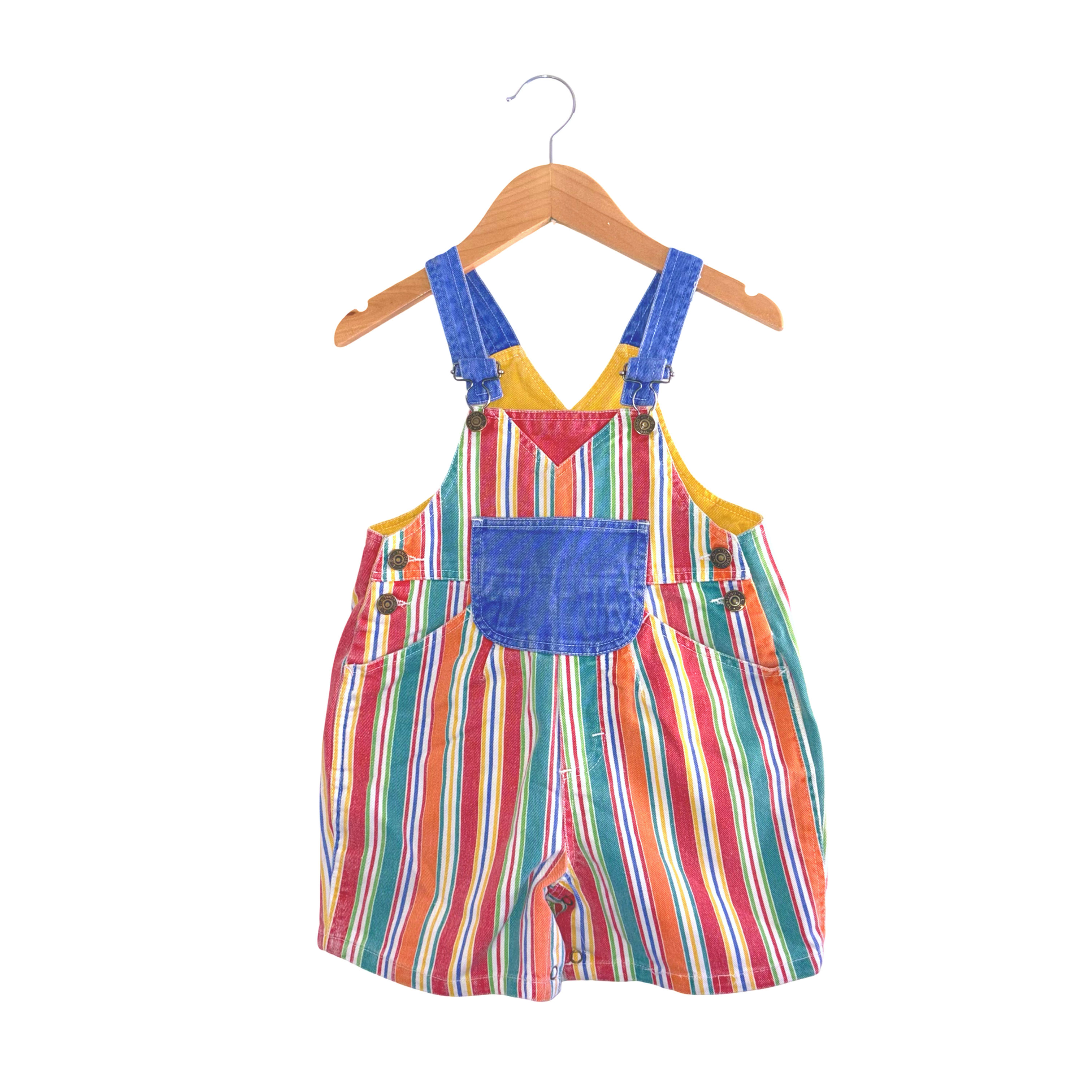 Ace Vintage Colourful Denim Stripe Dungarees (2/3y)