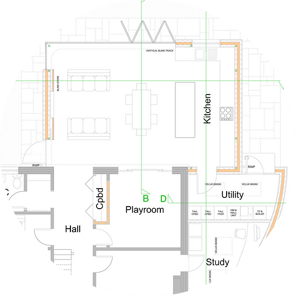 Detailed floor plan of proposed home extension.