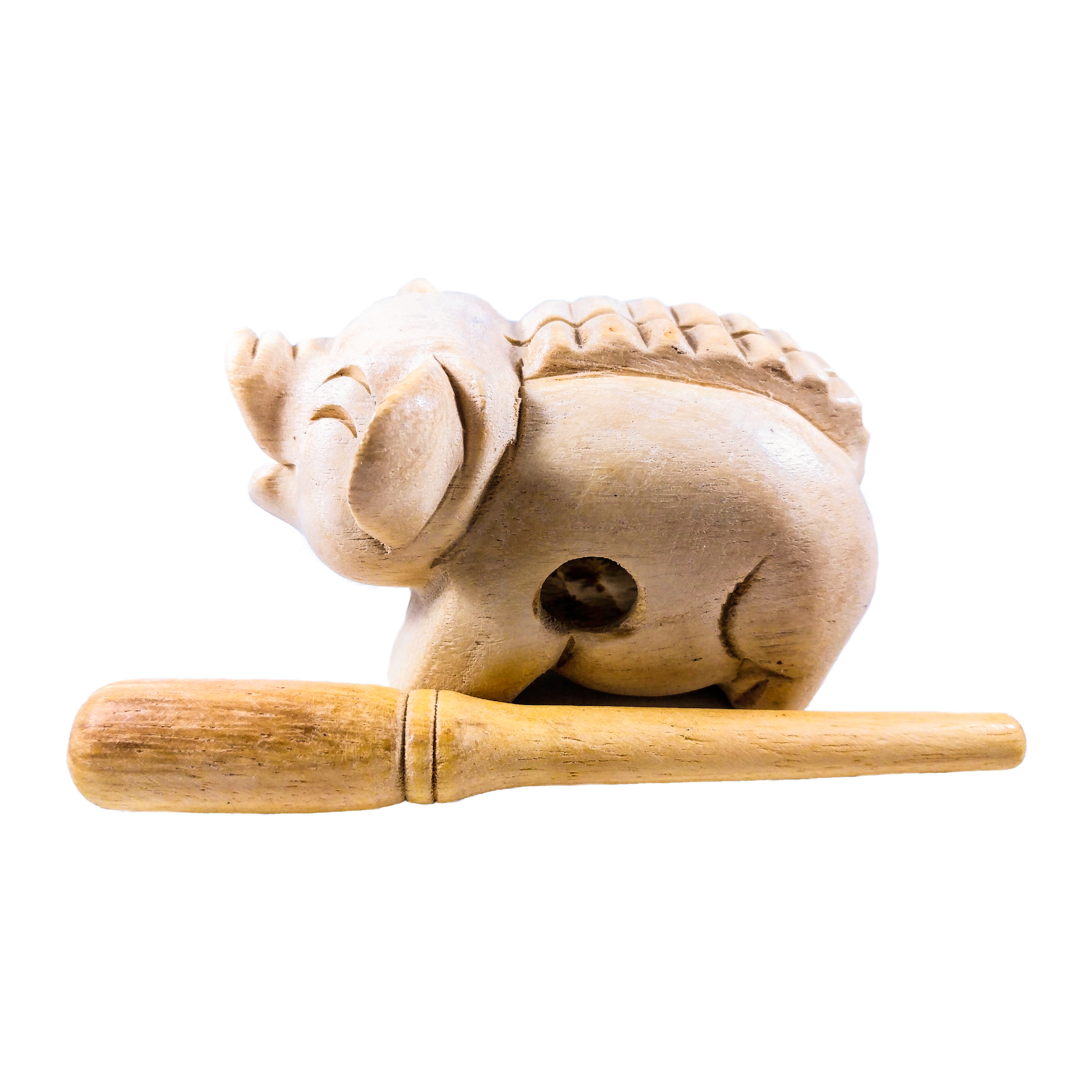 5" Dark Stained Wooden Pig