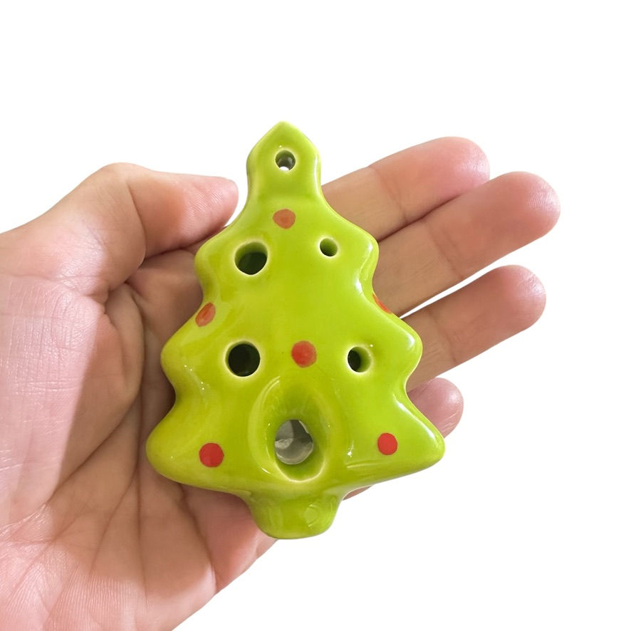 Thumbnail: 6 Random Ceramic Christmas Tree Ocarina Whistle: Musical Ornament