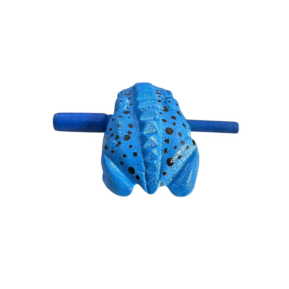 Blue Dart 1.5 inch Wooden Musical Frog with stick
