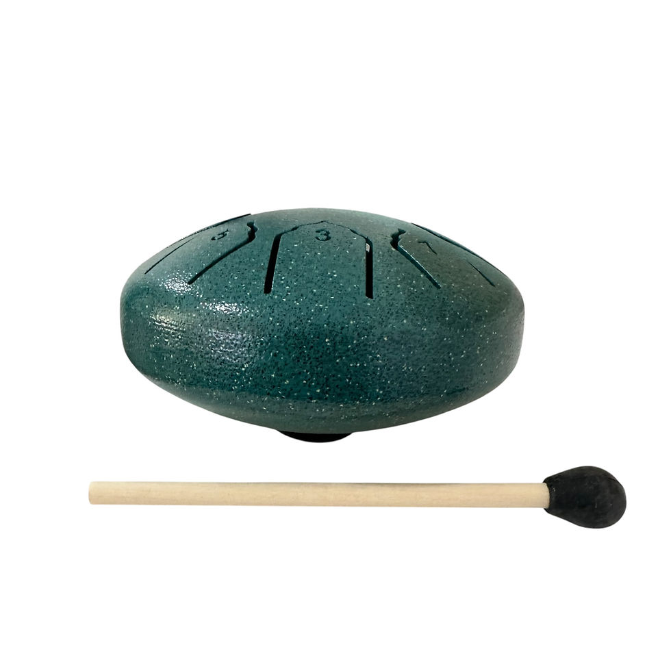 Thumbnail: Rain Drum – 4"- Teal Steel Percussion Instrument with Mallet
