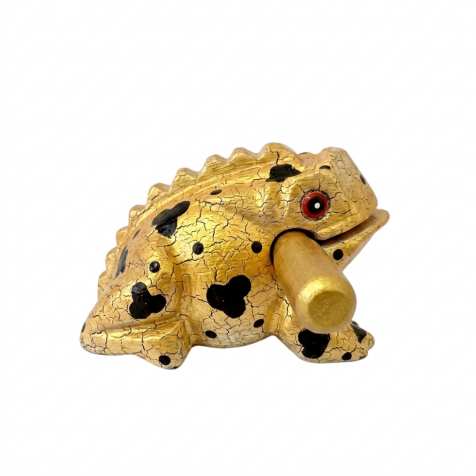 Thumbnail: 1.5 inch Egyptian Golden wooden musical frog percussion