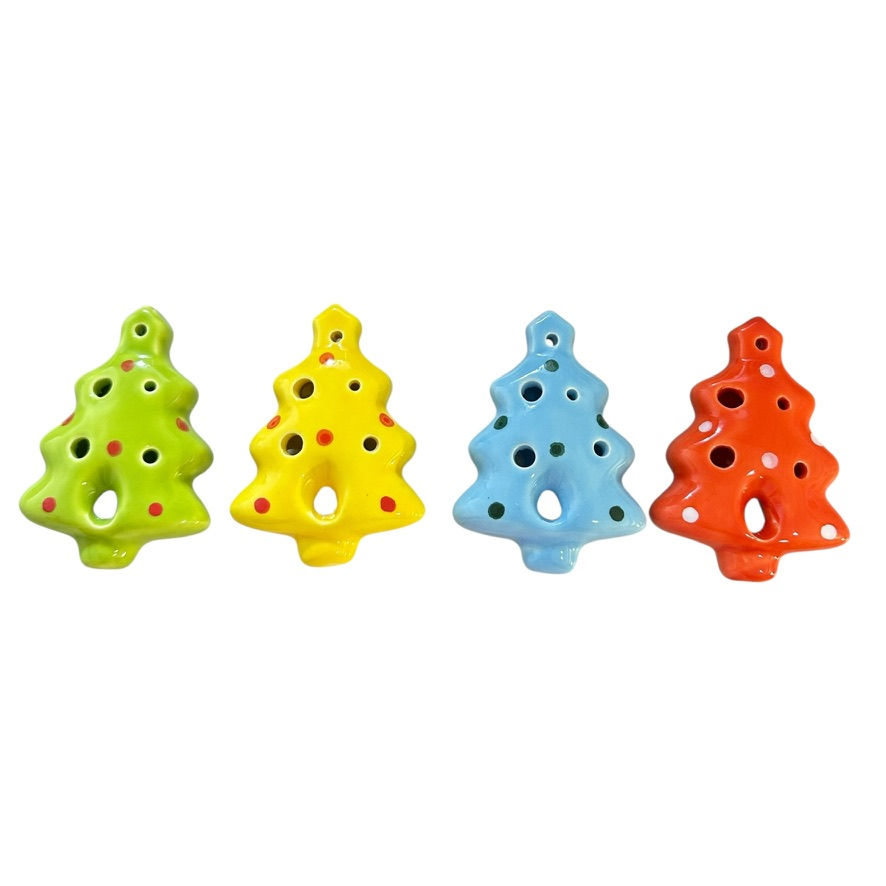 Thumbnail: 6 Random Ceramic Christmas Tree Ocarina Whistle: Musical Ornament