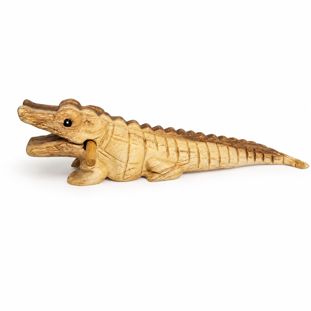 Hand-carved 11 inch wooden alligator percussion instrument