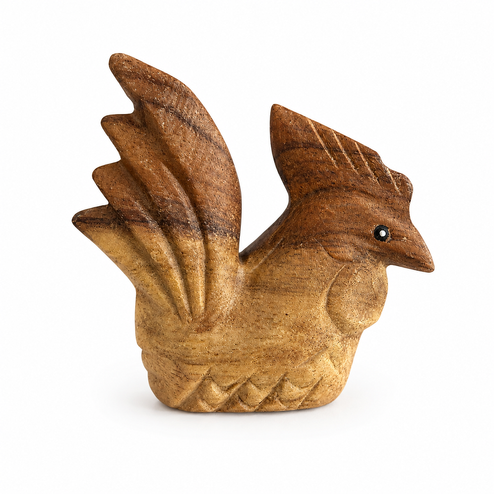 3-inch natural wood rooster noise maker instrument
