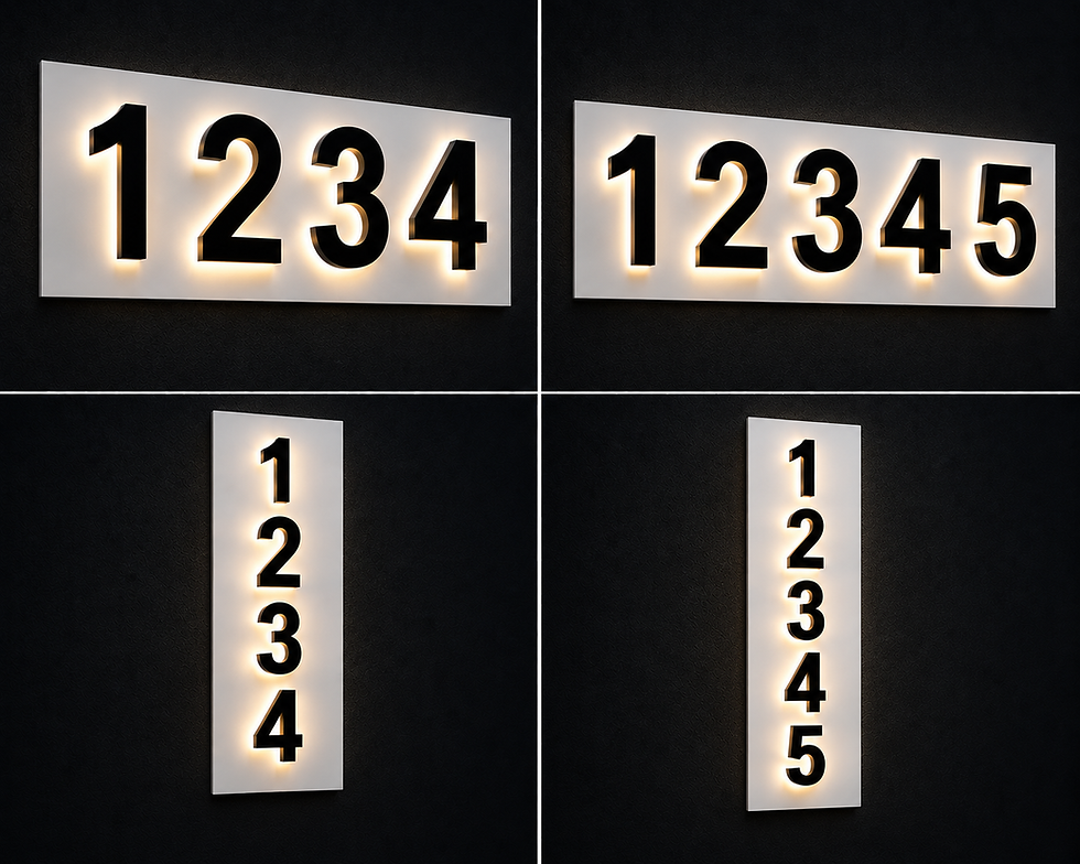 Thumbnail: LED BACKLIT HOUSE NUMBERS - 5  INCH-Customized