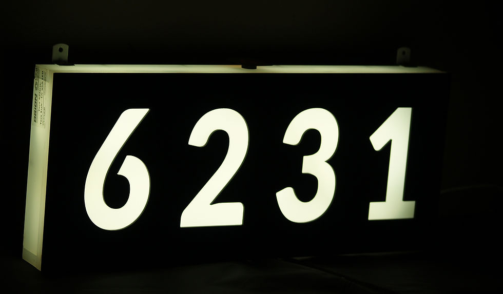 Thumbnail: LED Backlit Modern Light Box House Number Signs