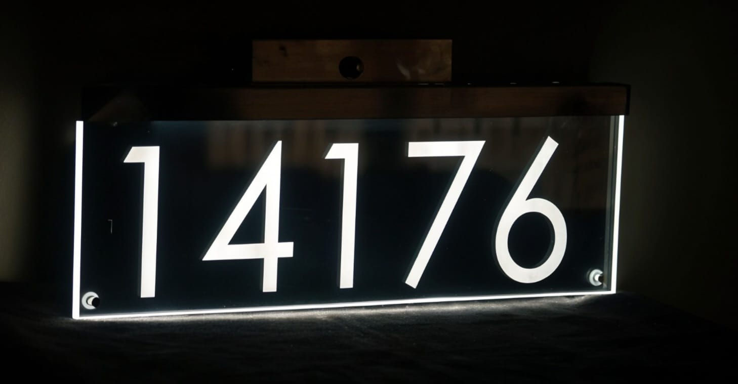 CUSTOMIZED ENGRAVED LED HOUSE NUMBER ADDRESS SIGN