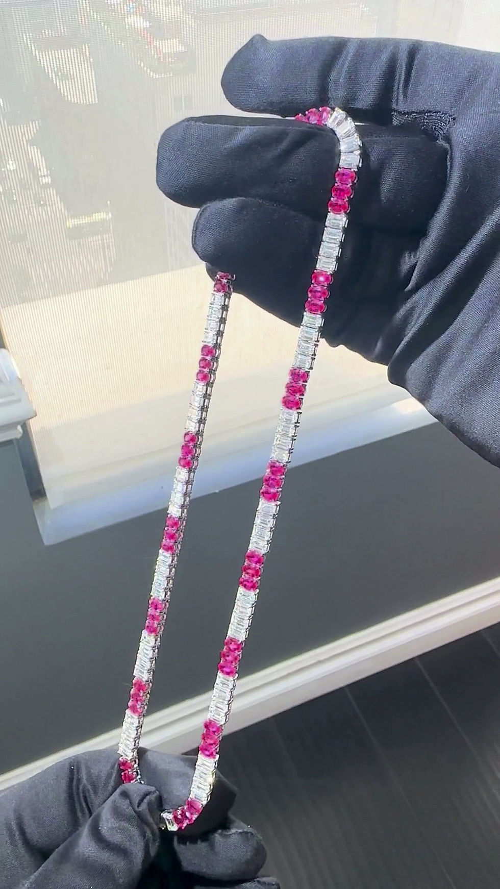 Thumbnail: Diamond & Ruby Tennis Necklace 34.28 ct.