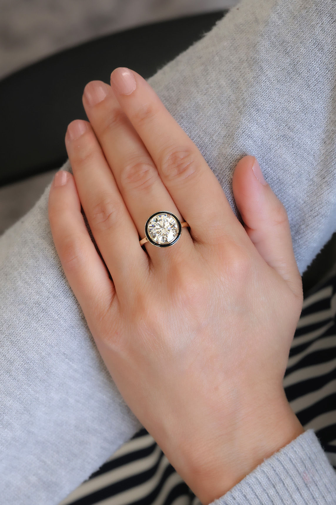 Lab-Grown Round Diamond Solitaire Engagement Ring 4 cts.