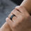 Thumbnail: Men's Black Wedding Band with Diamonds