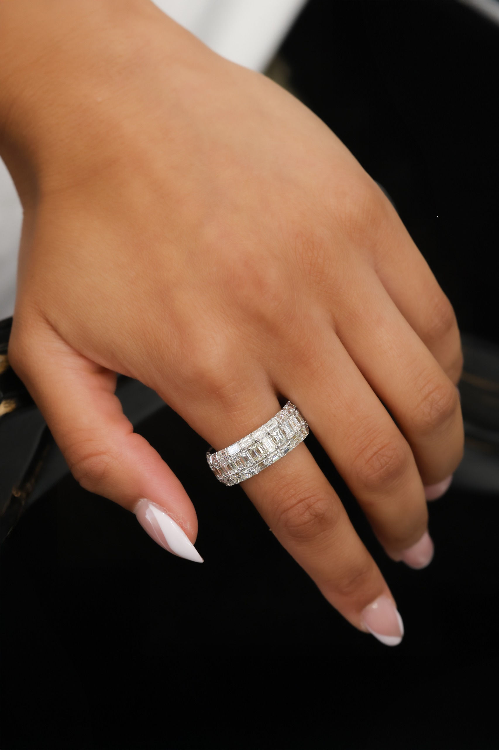 3-Row Emerald Cut Eternity Band 6.80 cts.