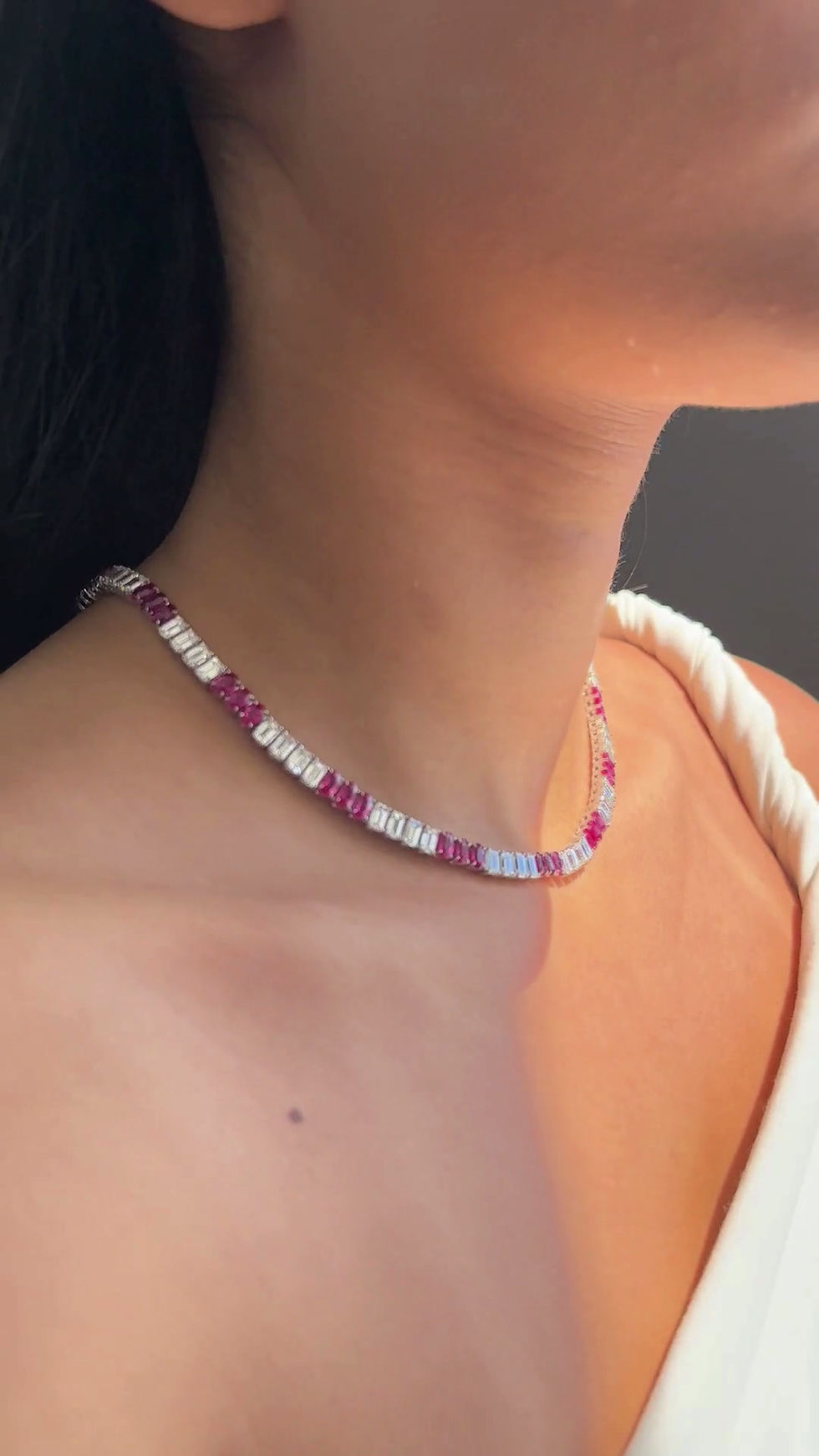 Thumbnail: Diamond & Ruby Tennis Necklace 34.28 ct.
