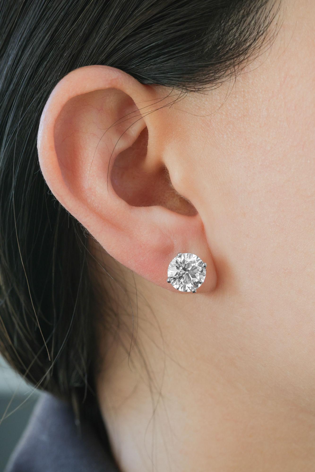 6-Carat Lab Grown Stud Earrings