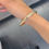 Thumbnail: Yellow Gold Hammered Bangle