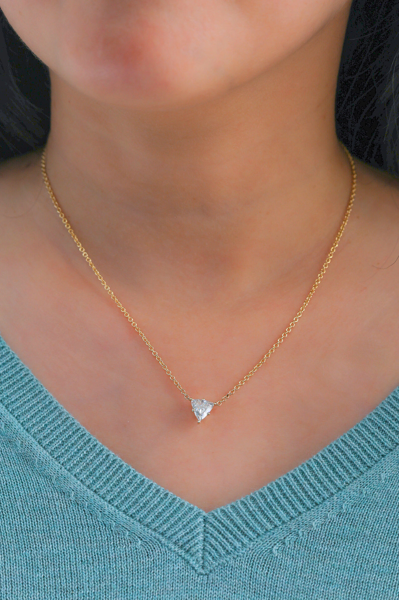 Trilliant-Cut Diamond Pendant  1.25 cts.