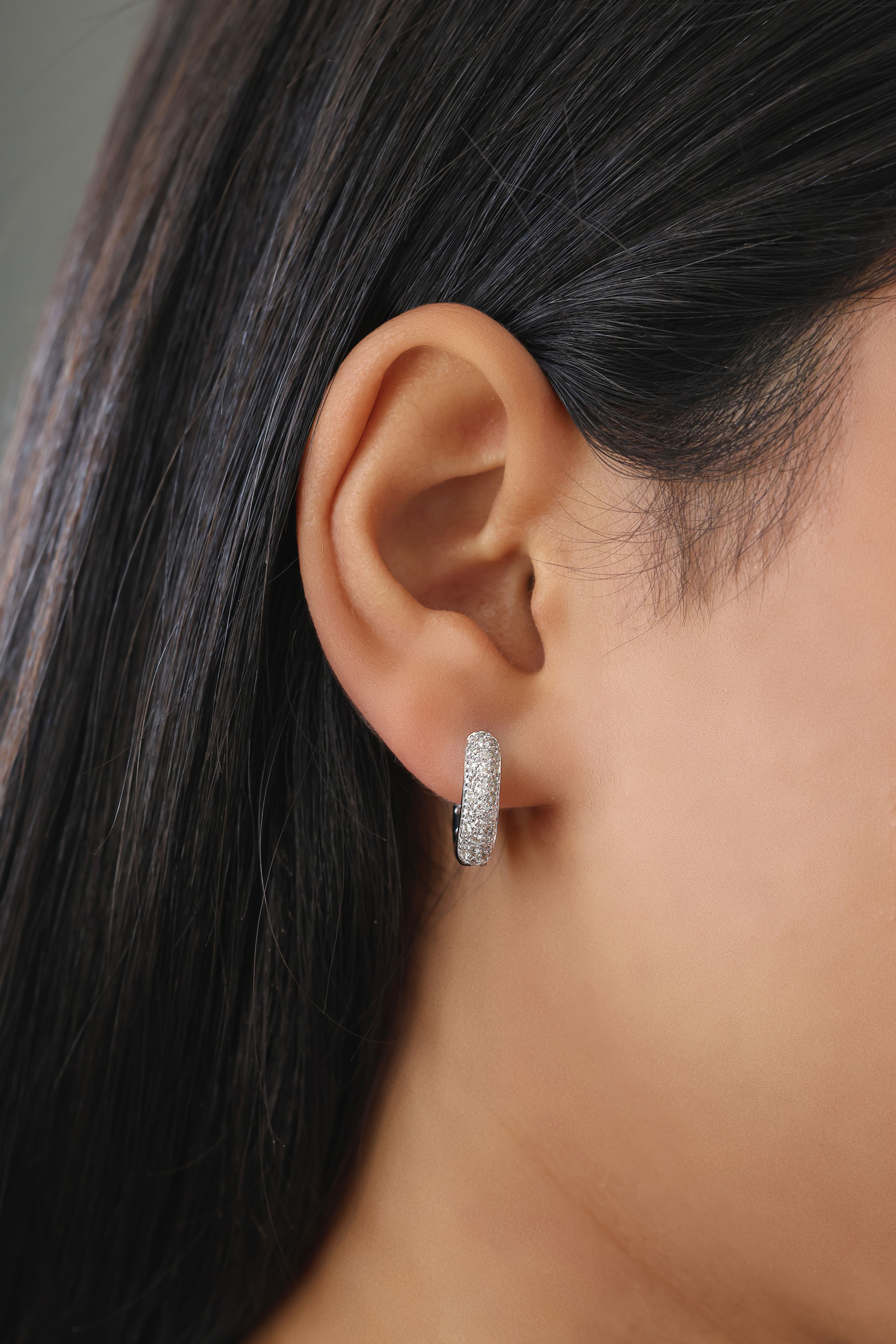 White Gold Diamond Huggies 1.25 cts.