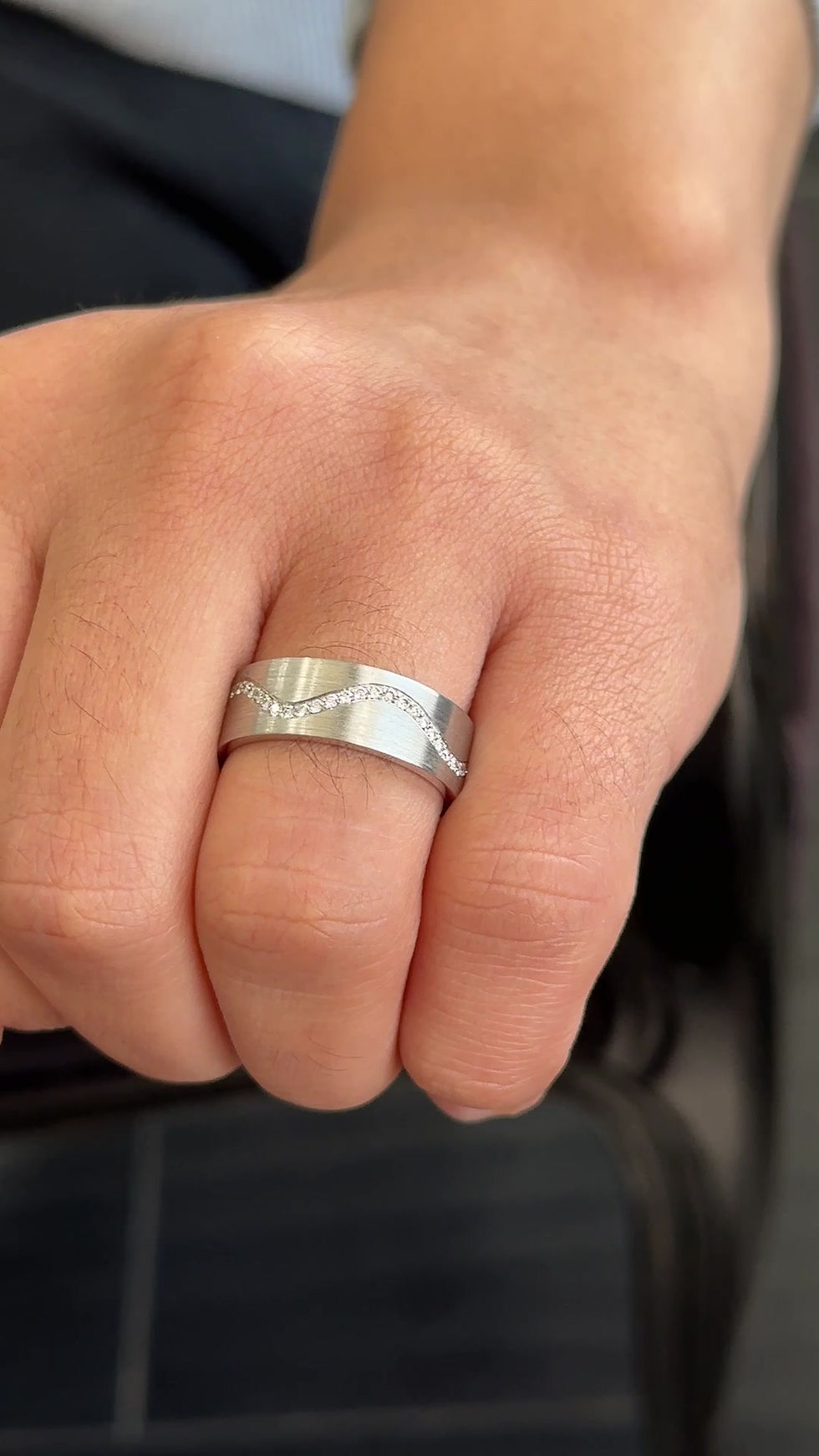 Thumbnail: White Gold Men's Band 0.55 cts.