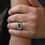 Thumbnail: Men's Onyx & Diamond Ring 0.50 cts.