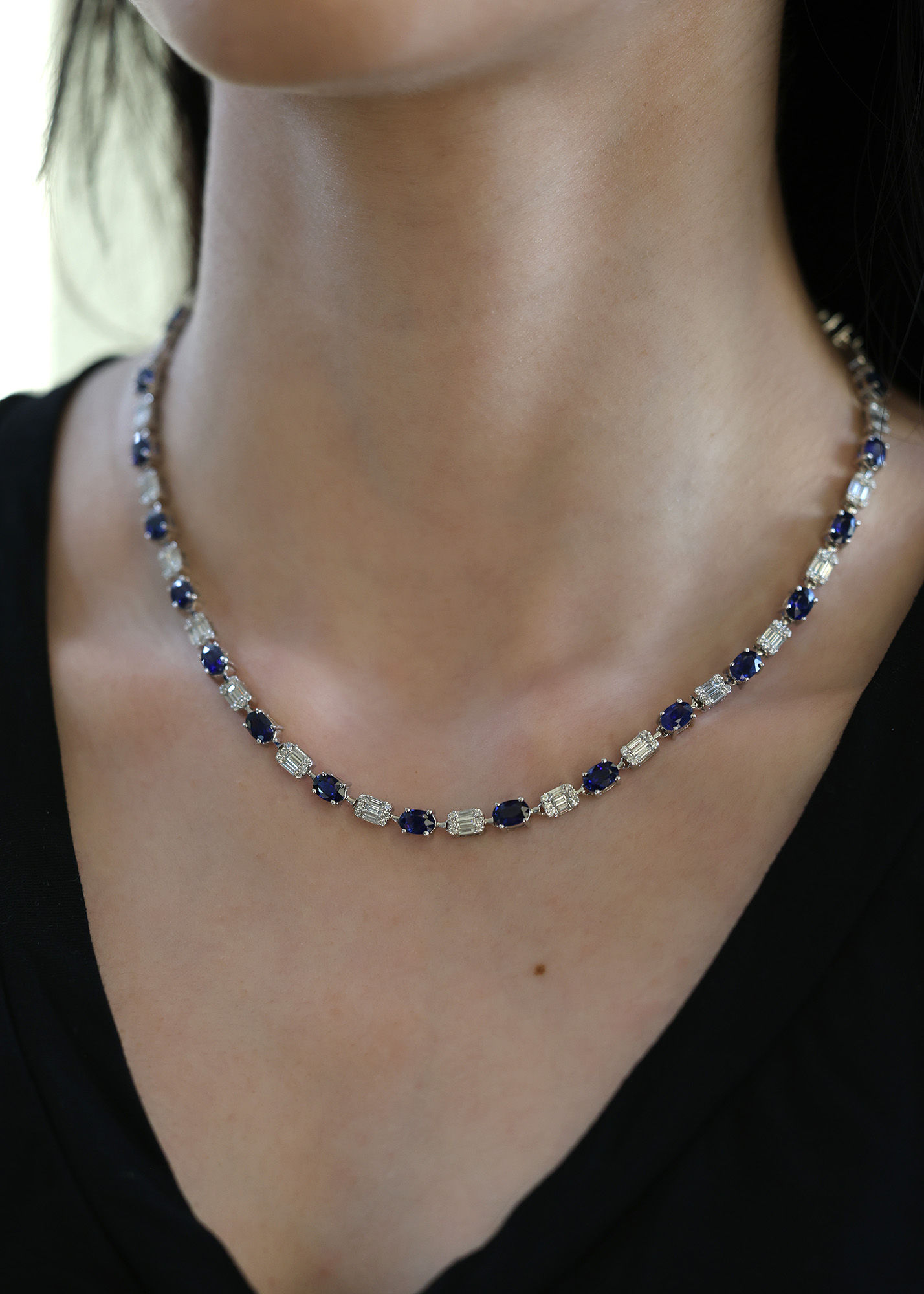 Diamond & Sapphire Necklace 20.48 cts.