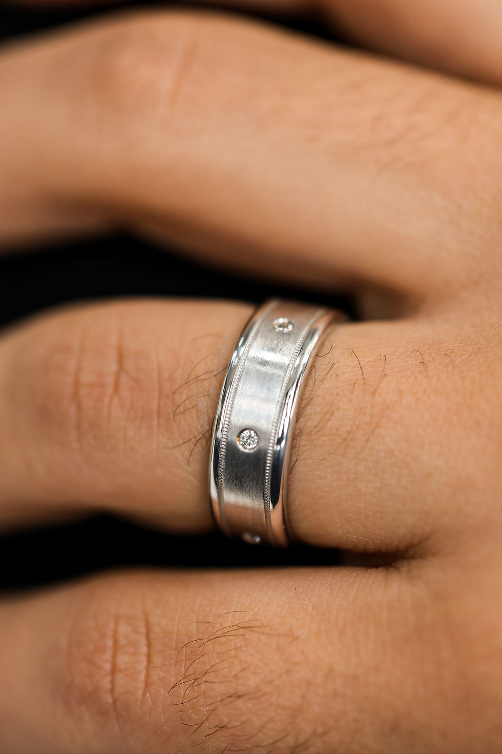 Thumbnail: White Gold Men's Band 0.40 cts.