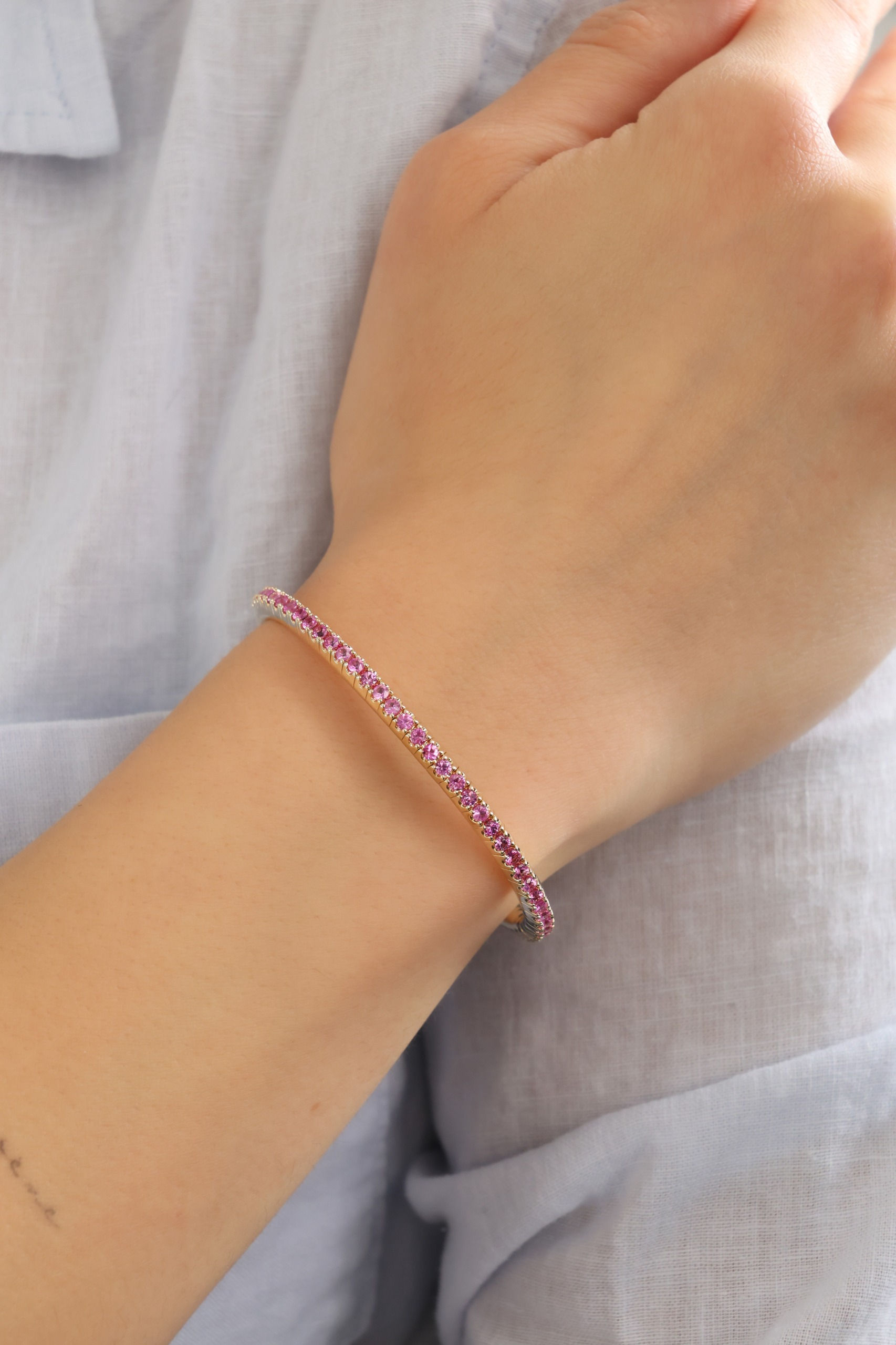 Pink Sapphire Stretch Bangle 3 cts.